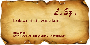 Luksa Szilveszter névjegykártya